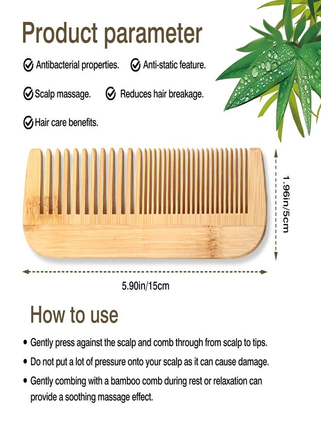 Zoolinn Pure Bamboo Dual-Head Comb – Wide & Fine Teeth for Gentle Grooming & Scalp Care - Image 4